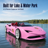 Bateau Supercar Aquatique Rose Ouvert en Fibre de Verre (FRP) 4,98m 4-5 Passagers 60km/h pour Location en Parc Aquatique, Station Balnéaire, Tourisme Lacustre et Entreprises