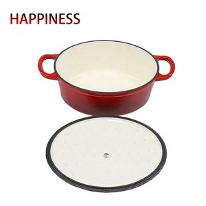 Casserole en fonte émaillée de forme ovale, très vendue, couleur, marmite, ustensiles de cuisine - Product Image 2