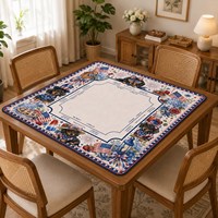 Tapis de table Mahjong patriotique du 4 juillet de 31,5 pouces, motif chien dachshund et drapeau américain, antidérapant et insonorisant, pour table de jeu