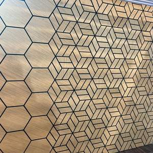 Catilan Hexagom PET Panel Madera PVC Chapa Panel acústico Respaldo Pared de madera Akupanel Hexágono a prueba de sonido - Product Image 3
