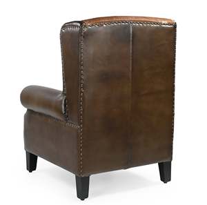 Canapé de luxe en cuir pleine fleur, cuir naturel, pieds en bois massif, mobilier de salon moderne et vintage - Product Image 4