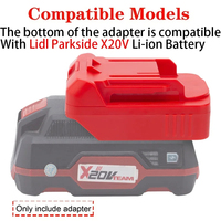 Adaptateur pour outils Li-ion 18V pour convertir en Lidl Parkside X20V Adaptateur de batterie Li-ion Accessoires pour outils électriques