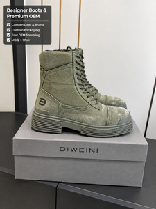 Luxury Designer Distressed Canvas Snow <b>Boots</b> Men <b>Women</b> High Quality Side Zipper Platform Bottes Botas Chaussures Sneaker New - Product Image 1