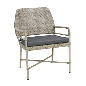 Chaise de bistrot minimaliste en aluminium résistante aux intempéries pour villa – Fauteuil d'extérieur écologique à sangles – Ventes flash - Product Image 1