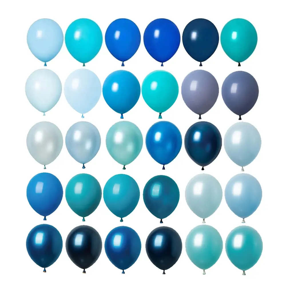 Pakket Latex Matte Parel Macaron Chroom Metallic Dark Navy Baby Tiffany Licht Koningsblauw Ballon Feest Verjaardag Decor Ballon