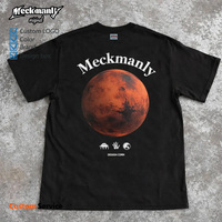 T-shirt pour homme Meckmanly, imprimé floqué rose, col rond, manches courtes, style streetwear, 100% coton jersey respirant