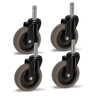 Roulettes pivotantes modernes à tige filetée, charge 50 kg 80 kg, 3 4 pouces, pour tapis, caoutchouc souple TPR, roulettes rotatives pour chariot