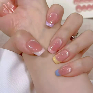 <span class=keywords><strong>Faux</strong></span> ongles à presser personnalisés, motif floral ombré rose, faits à la main en acrylique, fournisseur en gros OEM - Product Image 5