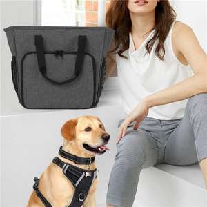 Naylon Pet bakım malzemeleri organizatör Tote fermuar kapatma katı desen köpek kedi aksesuar kiti seyahat atıştırmalık paketi kase içerir - Product Image 6