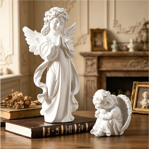 Ornamenti Stile Retrò Europeo, Statua in Resina Americana, Angioletto Bianco, Decorazione da Scrivania per Matrimoni - Product Image 4