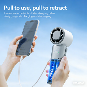 High-speed 9000mAh <b>Handheld</b> <b>Fan</b> Type C Rechargeable Power Bank Function PortableTurbo <b>Fans</b> for Outdoor Travel - Product Image 5