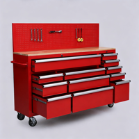 Armoire à outils en acier de 72 pouces pour garage, chariot d'atelier roulant avec établi combiné, tiroirs verrouillables et chariot à outils