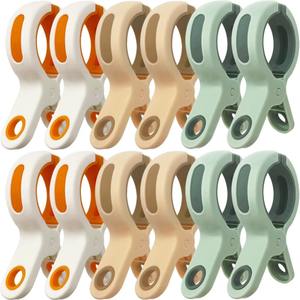 Pinces à serviettes <span class=keywords><strong>de</strong></span> <span class=keywords><strong>plage</strong></span> réutilisables, grandes pinces à linge coupe-vent en plastique, pinces à linge robustes pour couvertures, manteaux, serviettes - Product Image 1