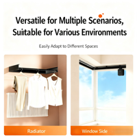 Séchoir à linge mural pliable dissimulé |   Organisateur de rangement pour serviettes robuste et durable |   Solution gain de place pour la maison, la salle de bain et le balcon