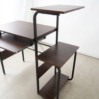 Bureau d'ordinateur extensible et pliable, un bureau d'ordinateur en bois multi-niveaux avec plateau
