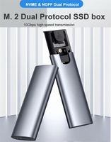Boîtier SSD M.2 NVME SATA double protocole USB 3.1 3.2 Gen 2 10 Gbps 2 To externe PCIE SATA NGFF M2 Type C pour disque dur SSD
