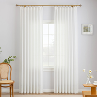 Voilage blanc en gaze, draperie légère filtrante pour fenêtre, pour chambre, salon, balcon