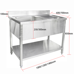 <span class=keywords><strong>Lavello</strong></span> in acciaio inossidabile a 1 <span class=keywords><strong>vasca</strong></span> in stile europeo <span class=keywords><strong>con</strong></span> piano di lavoro Backsplash solido ripiano per c - Product Image 2