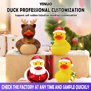 Jouet de bain flottant couineur en PVC vinyle lesté en caoutchouc pour Noël, impression de logo personnalisé, EN71/ASTM, OEM/ODM, vente en gros - Product Image 2