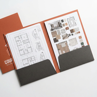 Carpeta de Presentación Arquitectónica Moderna en Terracota y Gris Carbón para Estudios de Diseño de Interiores Creativos
