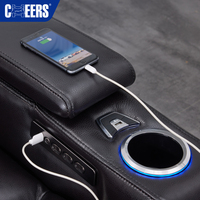 MANWAH CHEERS - Sièges de cinéma maison haut de gamme - Canapé inclinable électrique en cuir véritable avec recharge sans fil