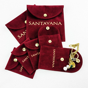 NO 1 Best Received Custom Printed Microfiber Suede Jewelry <b>Envelope</b> Pouch Velvet <b>Gift</b> Jewelry Packaging Bags with logo - Product Image 3