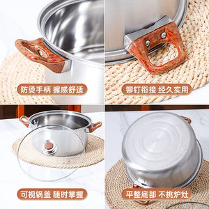 Ahşap tahıl kolu ile 12-Piece paslanmaz çelik TENCERE SETİ bütçe dostu ev mutfak mutfak güveç tencere ve Pan - Product Image 5