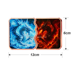 Set di 2 Pezzi Puzzle in Rame Personalizzato <span class=keywords><strong>Drago</strong></span> di Ghiaccio e Fuoco 5OZ, con Lingotto/Moneta in Rame Solido da 10oz a Tema <span class=keywords><strong>Drago</strong></span> Fantasy - Product Image 2