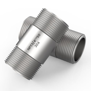 2 inch 304 thép không gỉ núm vú lắp ống 34 NPT nam ren cả hai đầu đúc liền mạch ống nối - Product Image 1