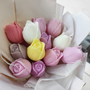 Cetakan Lilin Tulip 3D Buatan Tangan Aromaterapi Dekorasi Cetakan Silikon Berbentuk Bunga Tulip untuk Pembuatan Lilin - Product Image 5