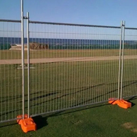 Valla de alambre temporal australiana extraíble para sitio de construcción estilo Heras con base llena de agua para piscinas