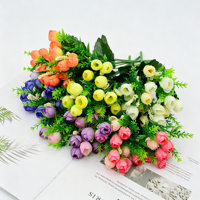 15 Têtes de Fleurs Artificielles en Soie en Forme de Bouton d'Étoile pour Décoration Intérieure - Mini Boutons de Rose, Boutons de Thé, Boutons de Perle - Parfaits pour les Arrangements Floraux et les Séances Photo