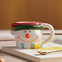 Vente directe d'usine glaçure tasse tasse à café tasse à eau en céramique noël père noël tasse avec poignée