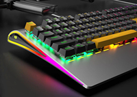 Clavier Mécanique de Jeu Honcam OEM 104 Touches Capuchons Contenus RGB Métal pour Joueurs PC, Ordinateur Portable et PUBG