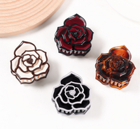 Süße Rosenblüten-Prinzessin Haarspange Kleine Plastik Modische Haaraccessoires für Hochzeit Schulanfang & Neujahr