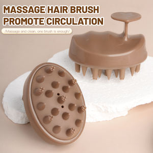OEM New Design Dual Purpose <b>Round</b> Non-Disposable Soft Silicone Baby Shampoo <b>Brush</b> Washing Head Massage Scalp for Salon Home Use - Product Image 2