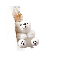 Mignon Mini Super Doux PP Coton En Peluche Brodé Ours Polaire Pendentif Porte-clés Poupée Soulagement Du Stress Fonction Confortable Cadeau Commémoratif