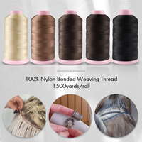 Benang Jahit Ekstensi Rambut GlamorDove Custom Label Weft 1500 Yard, Benang Nylon Terikat untuk Pembuatan Wig dan Anyaman