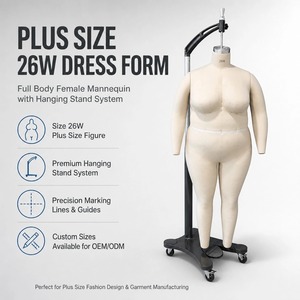 Maniquí de Costura Femenino de Talla Grande 26W, sin Cabeza, de Cuerpo Completo, con Cubierta de Fibra de Vidrio y Algodón, para Moda y Confección - Product Image 1