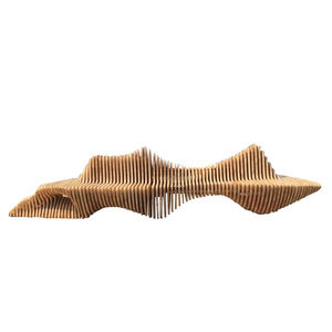 Wood Carving <b>Stool</b> With Spliced Sections Oval Solid Pine <b>Garden</b> Chair Contemporary Design Durable Outdoor Furniture - Product Image 4