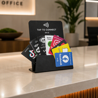 Support de carte de membre NFC NTAG215 sans contact en PVC étanche avec code QR, carte de visite WhatsApp personnalisée pour réseaux sociaux