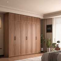 Armoire sur pied en bois composite de style français vintage pour chambre à coucher, design à panneaux encastrés
