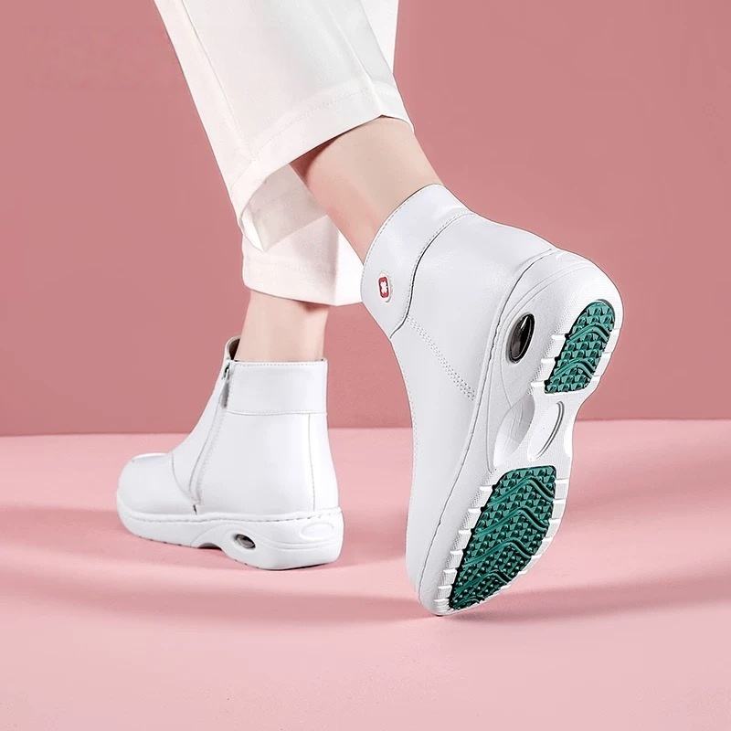 Women's White Cotton Nurse Shoes Soft Soled Padded