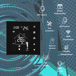 Programmier barer Tuya Wifi Smart Room Thermostat für Gebläse kon vektoren Thermostat mit <span class=keywords><strong>2</strong></span>/4 Rohren 3 Lüfter drehzahl <span class=keywords><strong>Timer</strong></span> Funktion Thermostat - Product Image 2