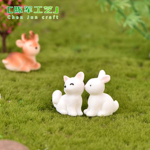Ornements en résine de petits animaux de dessin animé (dauphin, léopard), accessoires de micro-paysage, cadeaux, chat, renard, lapin, chen jun - Product Image 4