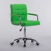 Chaise de bureau pivotante moderne et confortable avec dossier mi-hauteur en cuir PU, réglable en hauteur et accoudoirs fixes