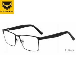 New kích thước lớn retro cổ điển kim loại Crafted khung quang học hợp thời trang Mens vuông Nửa rim Eyewear với đa màu sắc tùy chọn Kính - Product Image 1