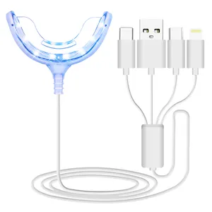 new product ideas 2021 hotsell 16led teeth whitening light with 4 in 1 adapter can use for USB/Micro/type-c/iphone