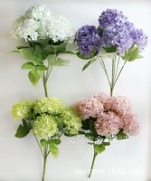 Grosir 7 Tangkai Mini Viburnum Bola Salju Buatan 30cm Kain Berbulu Hydrangea Kecil untuk Dekorasi Bunga Rumah Hotel