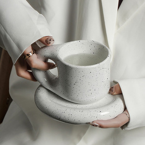 Ceramic <b>Espresso</b> Mugs Coffee <b>Cups</b> Fascinating Mug with Saucer <b>Set</b> Creative Gifts - Product Image 2